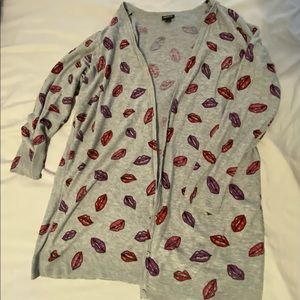 Torrid lips cardigan